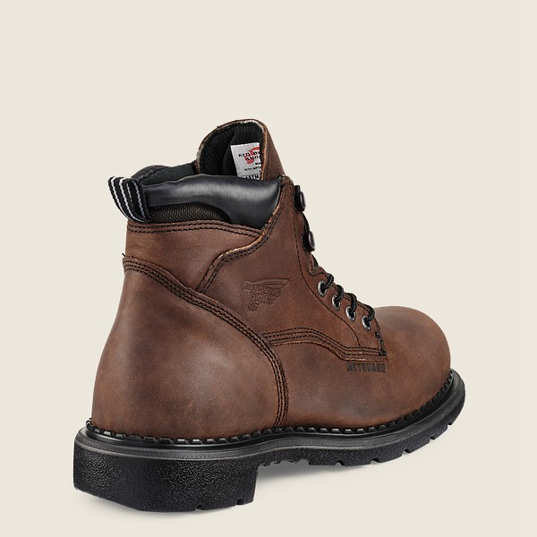 Red Wing Safety Boots Brown/Black - Red Wing Mens Supersole® - 6-inch Waterproof Toe Metguard - REBP